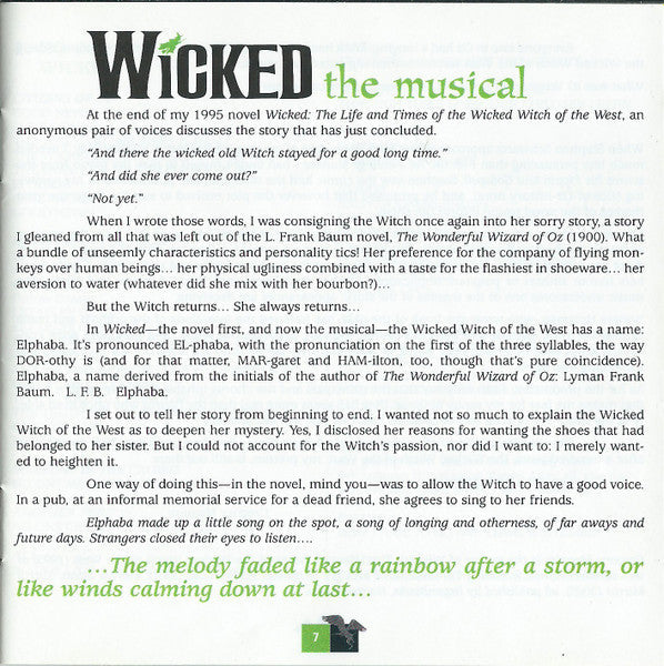 Wicked (Original Broadway Cast Recording) (CD) | Mint (M) Mint (M) Get Cheap Vinyl