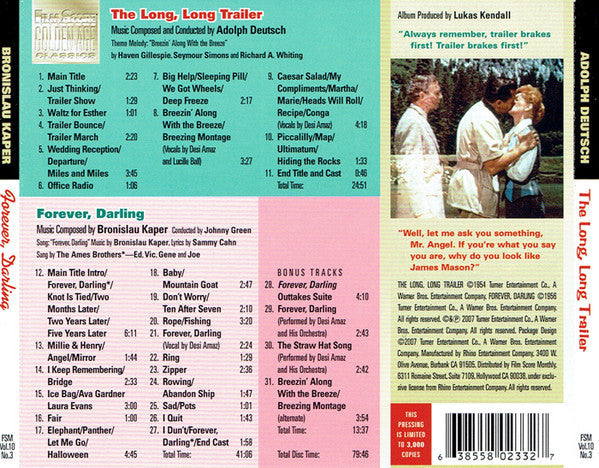 The Long, Long Trailer / Forever, Darling (CD) | Excellent+ (EX+) Near Mint (NM or M-) Get Cheap Vinyl