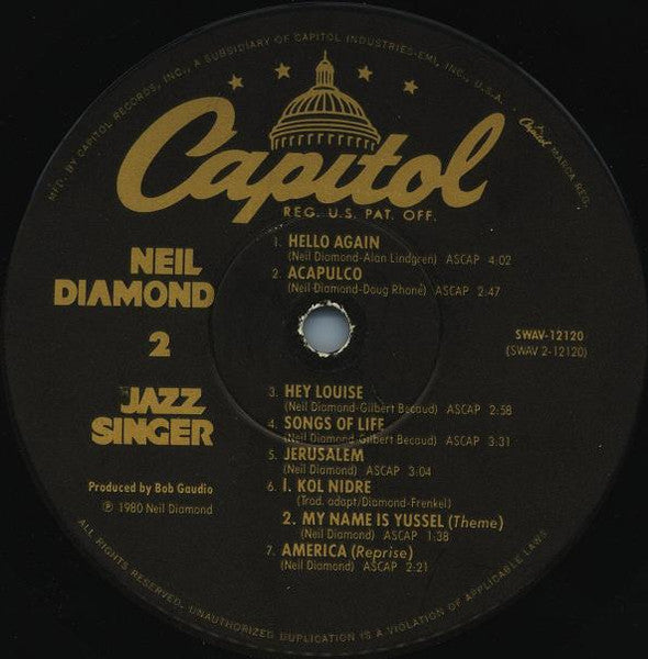 The Jazz Singer (Original Songs From The Motion Picture) (VINYL) | Near Mint (NM) Near Mint (NM) Get Cheap Vinyl