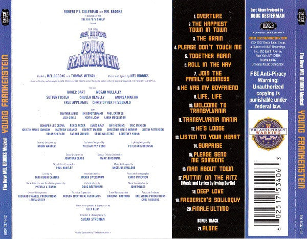 The New Mel Brooks Musical Young Frankenstein - Original Broadway Cast Recording (CD) | Near Mint (NM) Near Mint (NM) Get Cheap Vinyl