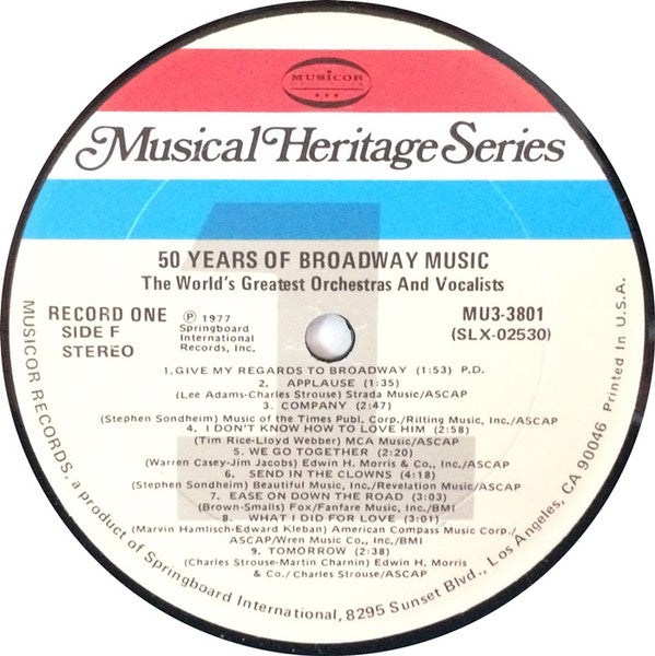 50 Years Of Broadway Music | Near Mint (NM) Near Mint (NM) Get Cheap Vinyl