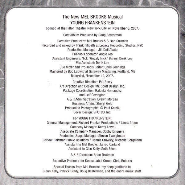 The New Mel Brooks Musical Young Frankenstein - Original Broadway Cast Recording (CD) | Near Mint (NM) Near Mint (NM) Get Cheap Vinyl