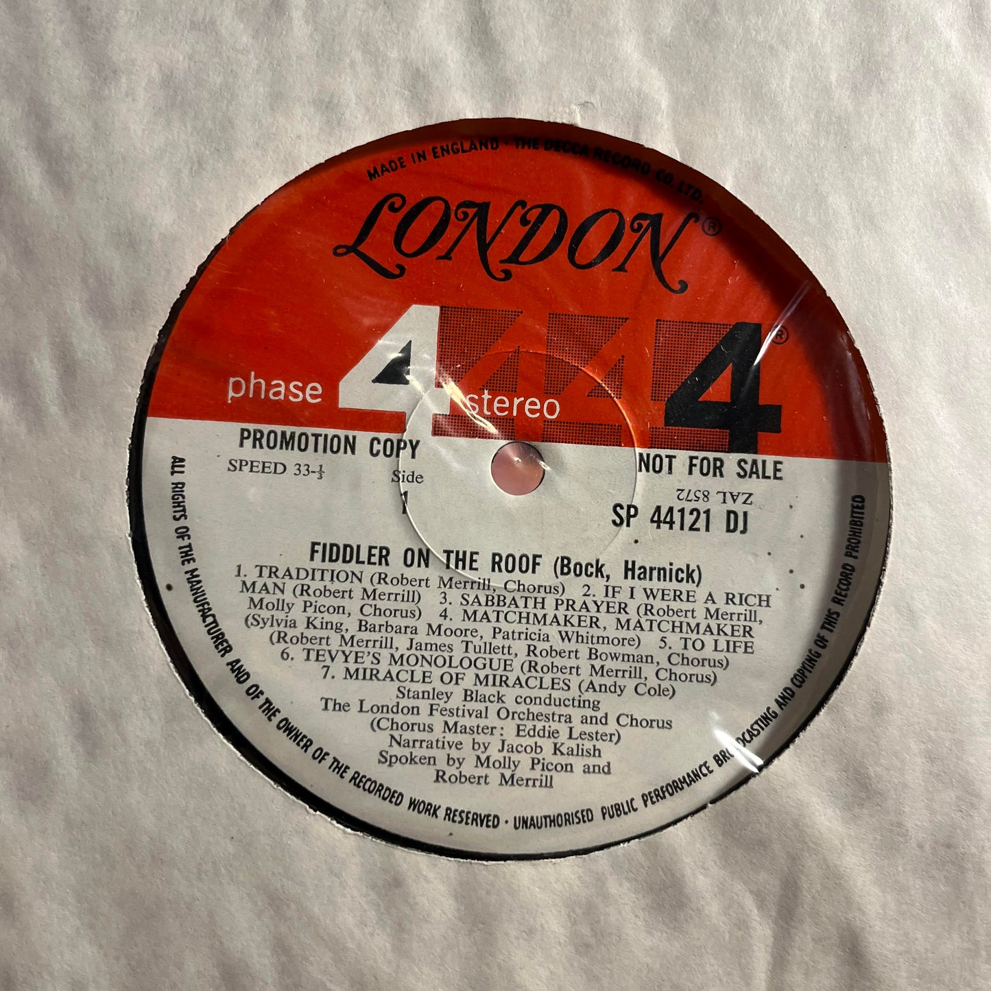 Music From Fiddler On The Roof *PROMO* | Near Mint (NM) Near Mint (NM) Get Cheap Vinyl