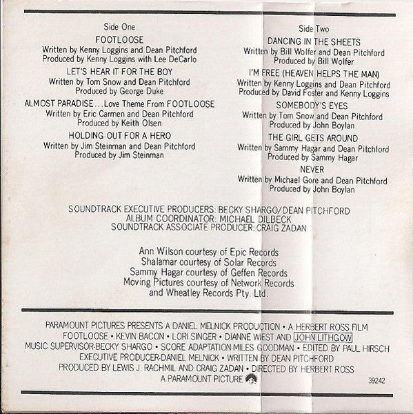 Footloose (Original Motion Picture Soundtrack) *CASSETTE* | Near Mint (NM) Near Mint (NM) Get Cheap Vinyl