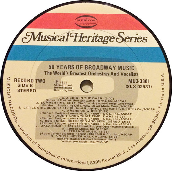 50 Years Of Broadway Music | Near Mint (NM) Near Mint (NM) Get Cheap Vinyl