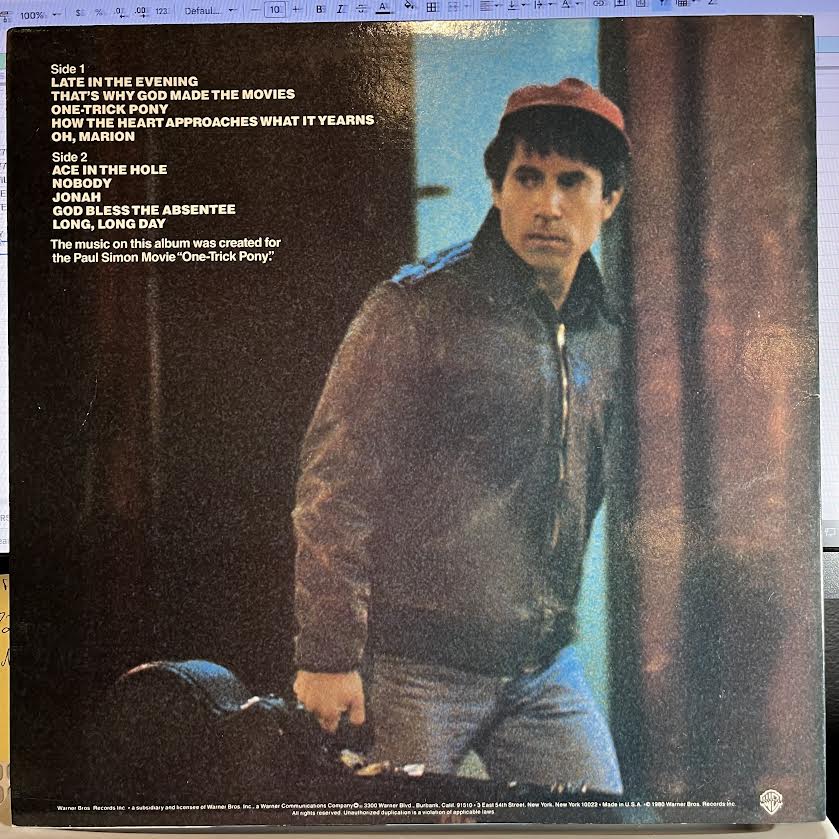 One-Trick Pony *SPECIALTY 1980* | Near Mint (NM) Near Mint (NM) Get Cheap Vinyl