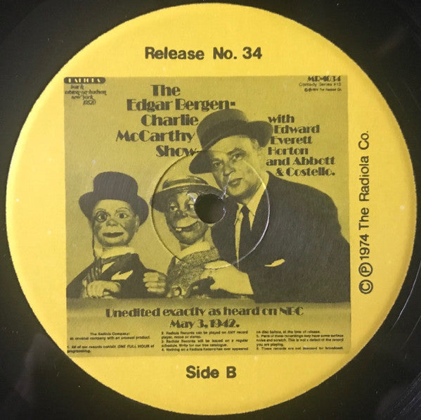 The Edgar Bergen Show With Charlie McCarthy (VINYL) | Mint (M) Mint (M) Get Cheap Vinyl