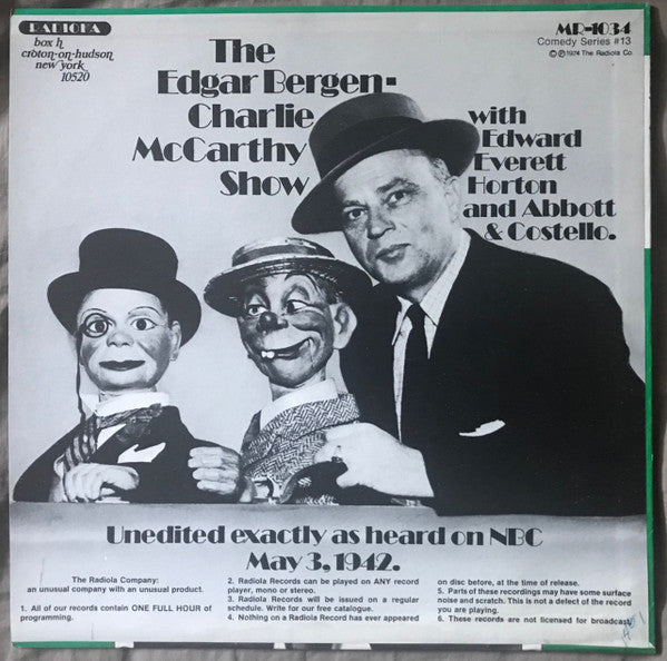 The Edgar Bergen Show With Charlie McCarthy (VINYL) | Mint (M) Mint (M) Get Cheap Vinyl