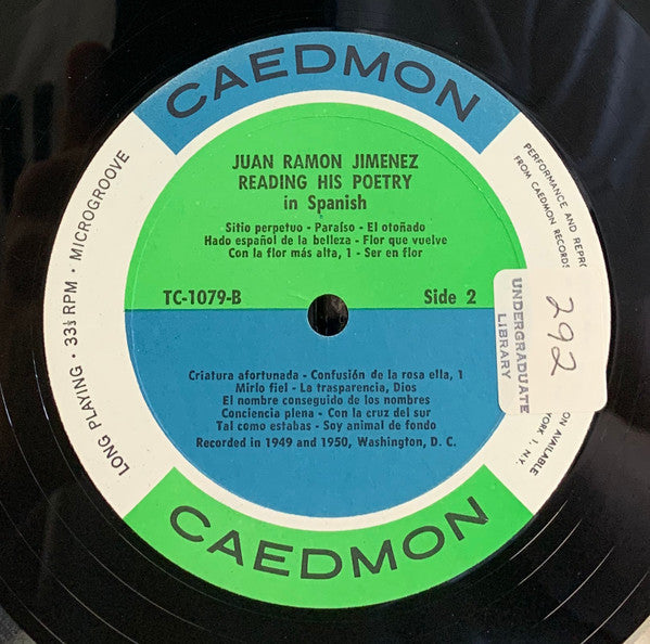 Reading His Poetry In Spanish | Excellent (EX) Near Mint (NM) Get Cheap Vinyl