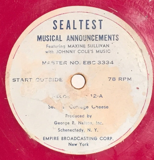 Sealtest Musical Announcements | Excellent (EX) Generic Get Cheap Vinyl