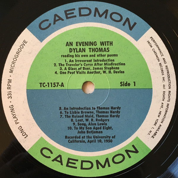 An Evening With Dylan Thomas Reading His Own And Other Poems | Near Mint (NM) Excellent (EX) Get Cheap Vinyl