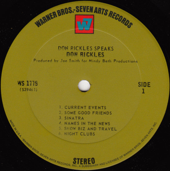 Don Rickles Speaks! (VINYL) | Very Good Plus (VG+) Excellent (EX) Get Cheap Vinyl