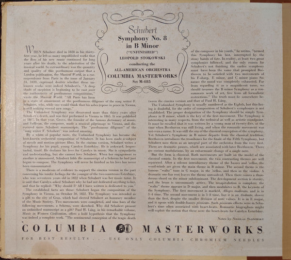Symphony No. 8 In B Minor ('Unfinished') | Very Good Plus (VG+) Very Good Plus (VG+) Get Cheap Vinyl