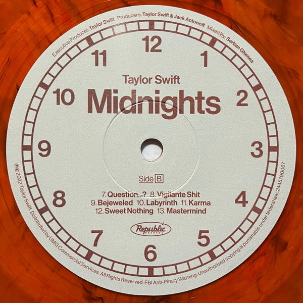 Taylor Swift Midnights Republic Records LP, Album, S/Edition, Blo Mint (M) Mint (M) Get Cheap Vinyl