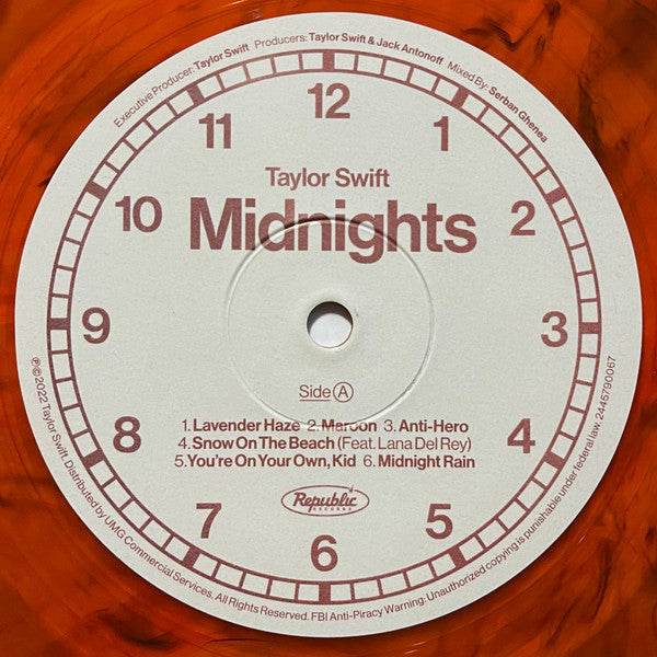 Taylor Swift Midnights Republic Records LP, Album, S/Edition, Blo Mint (M) Mint (M) Get Cheap Vinyl