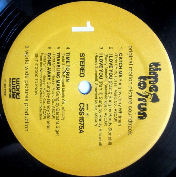 Time To Run (Original Motion Picture Soundtrack) | Very Good (VG) Near Mint (NM) Get Cheap Vinyl