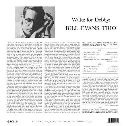The Bill Evans Trio With Scott LaFaro, Paul Motian Waltz For Debby DOL LP, Album, RE, 180 Mint (M) Mint (M) Get Cheap Vinyl