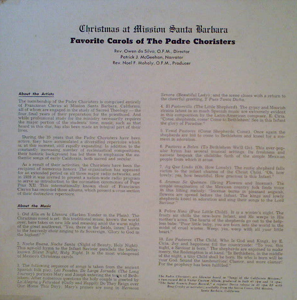 Christmas At Mission Santa Barbara | Very Good Plus (VG+) Near Mint (NM) Get Cheap Vinyl