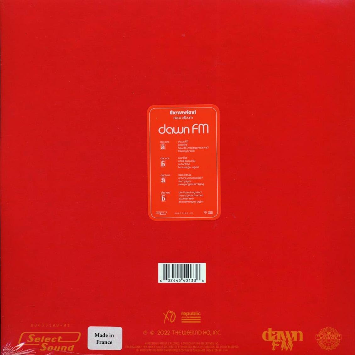 Dawn FM (Limited Edition, Alternate Cover Artwork) [Import] (2 Lp) | Mint (M) Mint (M) Get Cheap Vinyl