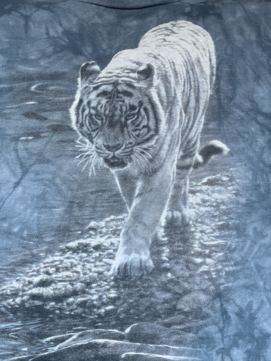 2004 White Tiger Nature Tie Dye Shirt | Men's 100% Cotton L Short Sleeve T-Shirt | Get Cheap Vinyl