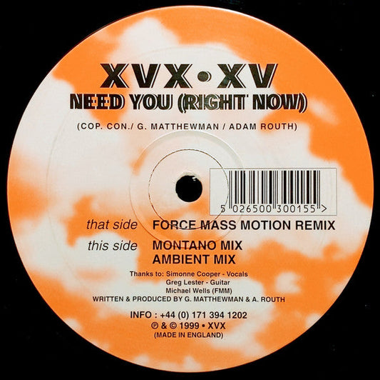 Need You (Right Now) | Very Good Plus (VG+) Generic Get Cheap Vinyl