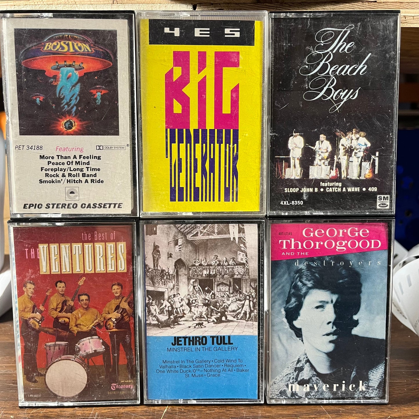 6 CASSETTE LOT / BOSTON / YES / BEACH BOYS / VENTURES / JETHRO TULL / GEORGE THOROGOOD | Very Good Plus (VG+) Very Good Plus (VG+) Get Cheap Vinyl