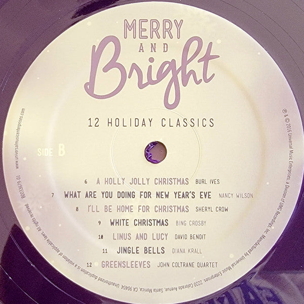 Various Merry and Bright 12 Holiday Classics Universal Music Enterprises LP, Comp, Ltd, Pur Mint (M) Mint (M) Get Cheap Vinyl