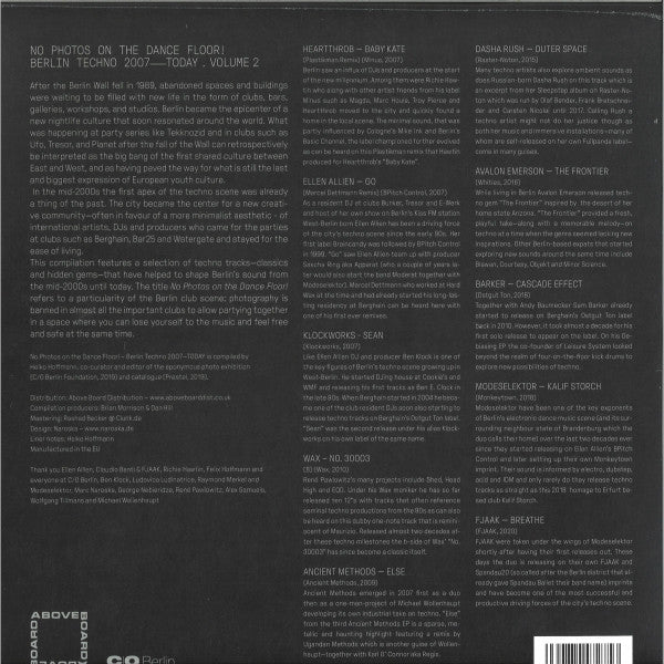 No Photos On The Dancefloor! Berlin Techno 1997-Today (Volume 2) | Mint (M) Mint (M) Get Cheap Vinyl