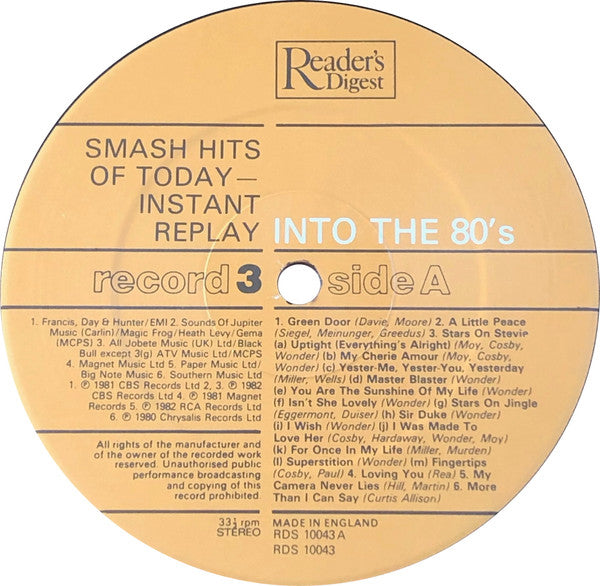 Smash Hits Of Today - Instant Replay | Near Mint (NM) Near Mint (NM) Get Cheap Vinyl
