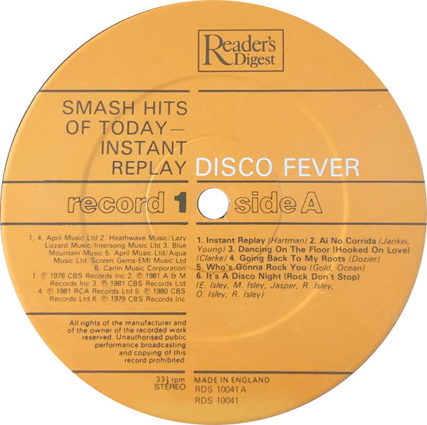 Smash Hits Of Today - Instant Replay | Near Mint (NM) Near Mint (NM) Get Cheap Vinyl