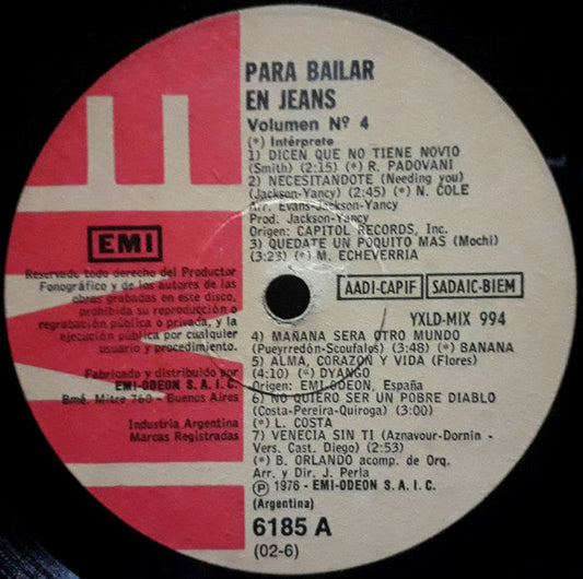 Para Bailar En Jeans - Vol. 4 | Excellent (EX) Generic Get Cheap Vinyl