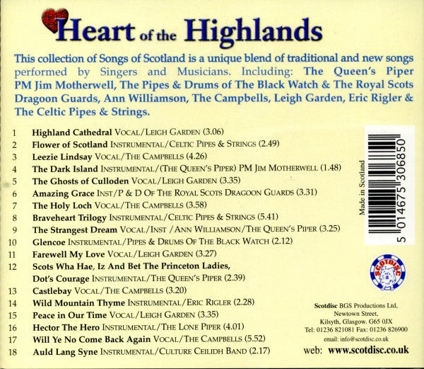 Heart Of The Highlands (The Great Celtic Anthems Of Scotland) (CD) | Near Mint (NM) Excellent (EX) Get Cheap Vinyl