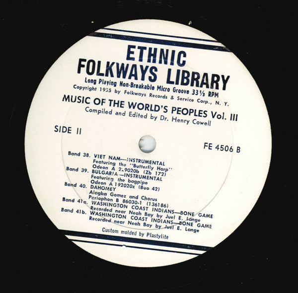 Music Of The World's Peoples, Volume Three *RECORD 2 ONLY* | Very Good (VG) Generic Get Cheap Vinyl