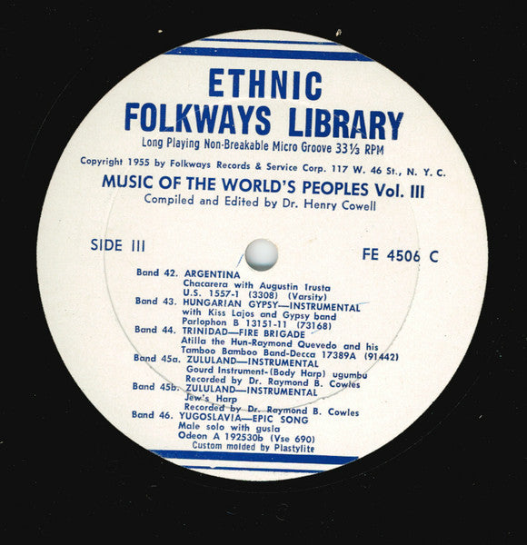 Music Of The World's Peoples, Volume Three *RECORD 2 ONLY* | Very Good (VG) Generic Get Cheap Vinyl